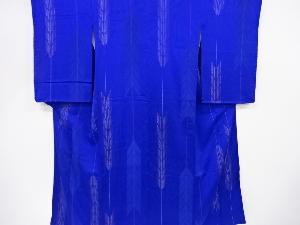 アンティーク　紋錦紗矢羽根絣柄織り出し漆着物